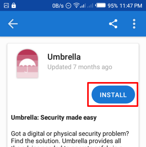 Install Umbrella on F-droid